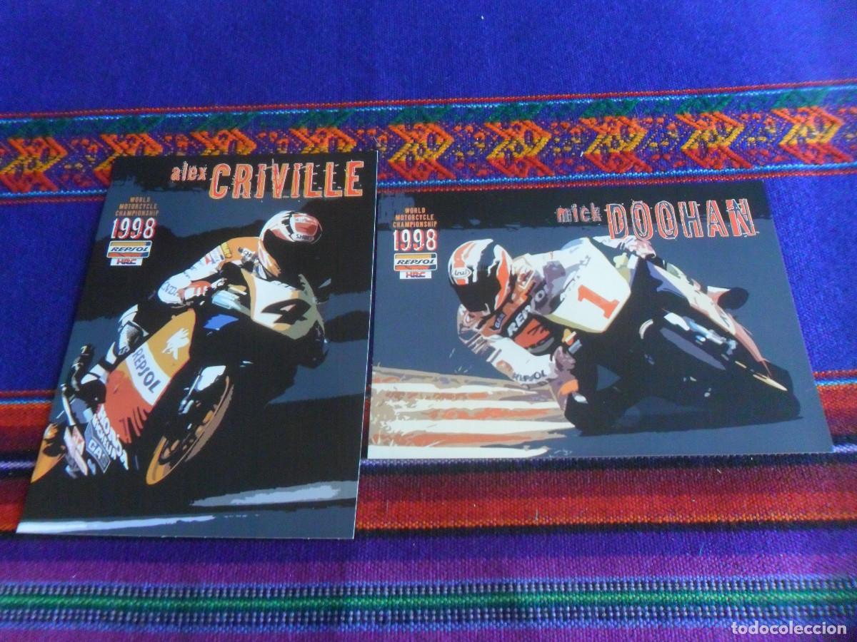 Coleccionismo deportivo: POSTAL FLYER MOTOCICLISMO MICK DOOHAN Y &Aacute;LEX CRIVILL&Eacute; GP ESPA&Ntilde;A JEREZ 1998 REPSOL.