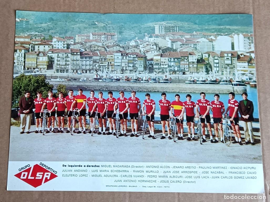 Coleccionismo deportivo: Foto cartel ciclismo Grupo deportivo OLSA 1973