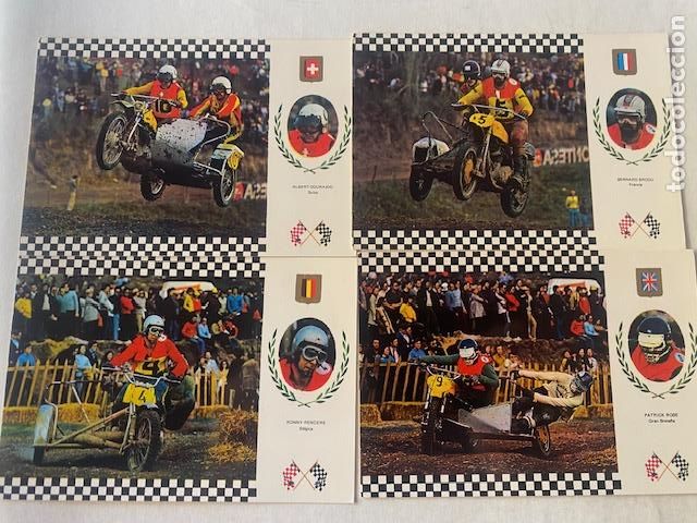 Coleccionismo deportivo: Motos. Serie Side Cross. 4 postales. N&ordm; 1,2,3 y 5. Ed. Escudo de Oro. Sin circular