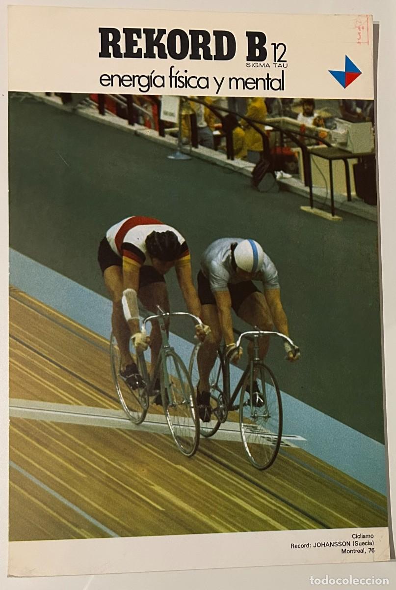 Coleccionismo deportivo: CICLISMO RECORD JOHANSSON SUECIA MONTREAL 76 - L&Aacute;MINA PUBLIC. DE REKORD B12 ENERG&Iacute;A F&Iacute;SICA Y MENTAL