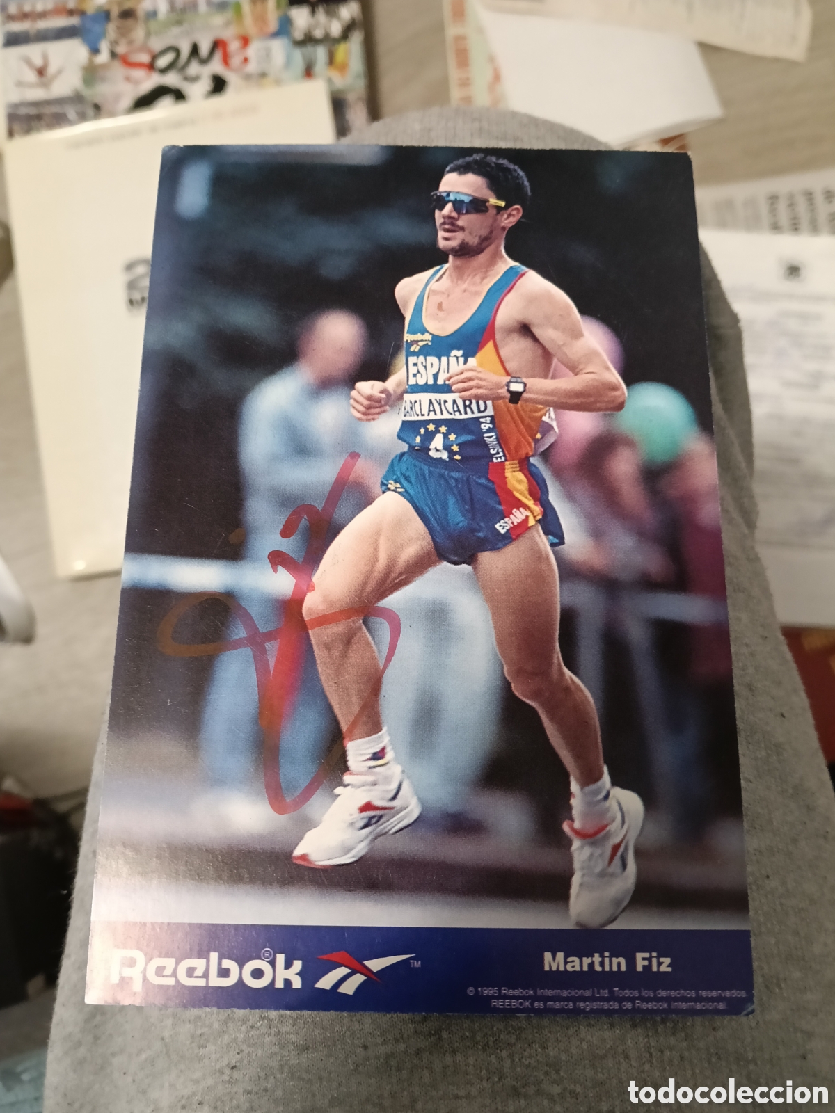 Coleccionismo deportivo: Postal mart&iacute;n fiz dedicada por el