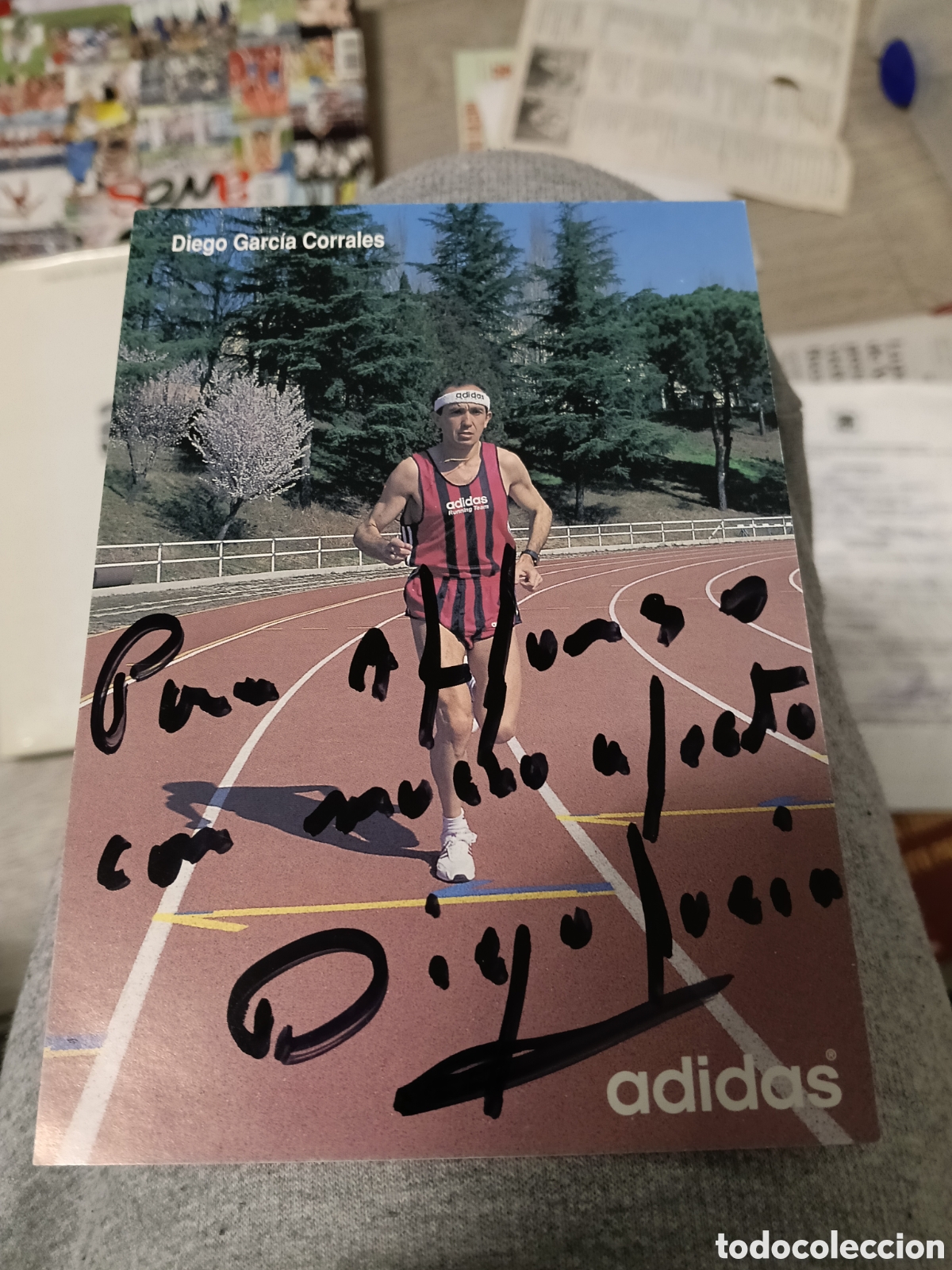 Coleccionismo deportivo: Postal diego garcia atleta dedicada por el