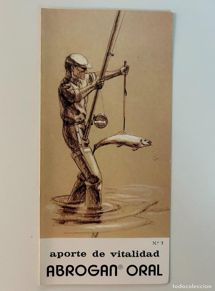 Sports collectibles: PESCA DEPORTIVA #5 SERIE ILUSTRACIONES DE DEPORTES - D&Iacute;PTICO PUBLICITARIO ABROGAN ORAL - MADE 1975