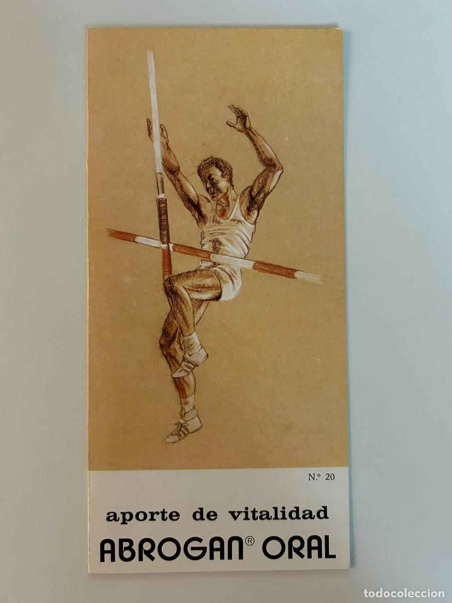 Sammelleidenschaft Sport: SALTO CON P&Eacute;RTIGA #20 SERIE ILUSTRACIONES DEPORTES - D&Iacute;PTICO PUBLICITARIO ABROGAN ORAL - MADE 1975