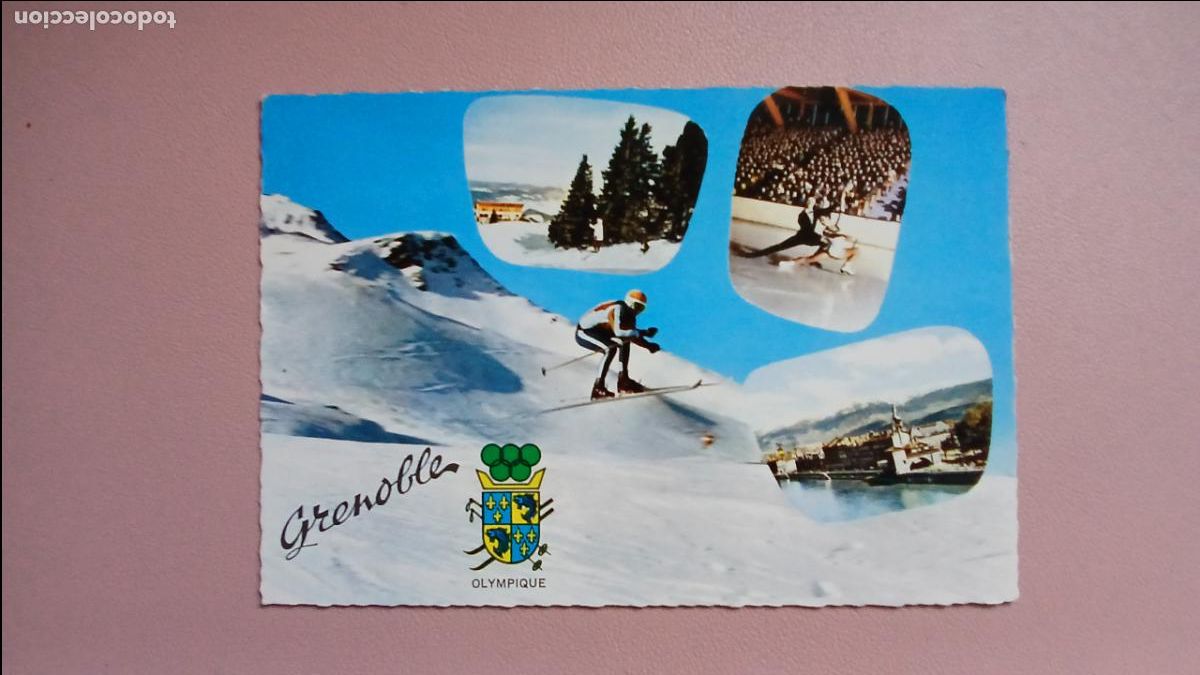 Coleccionismo deportivo: POSTAL ESQUI ALPINO GRENOBLE VILLE OLYMPIQUE - EDITIONS &rdquo;LA CIGOGNE&rdquo; N&ordm; 38.185.145 S/C