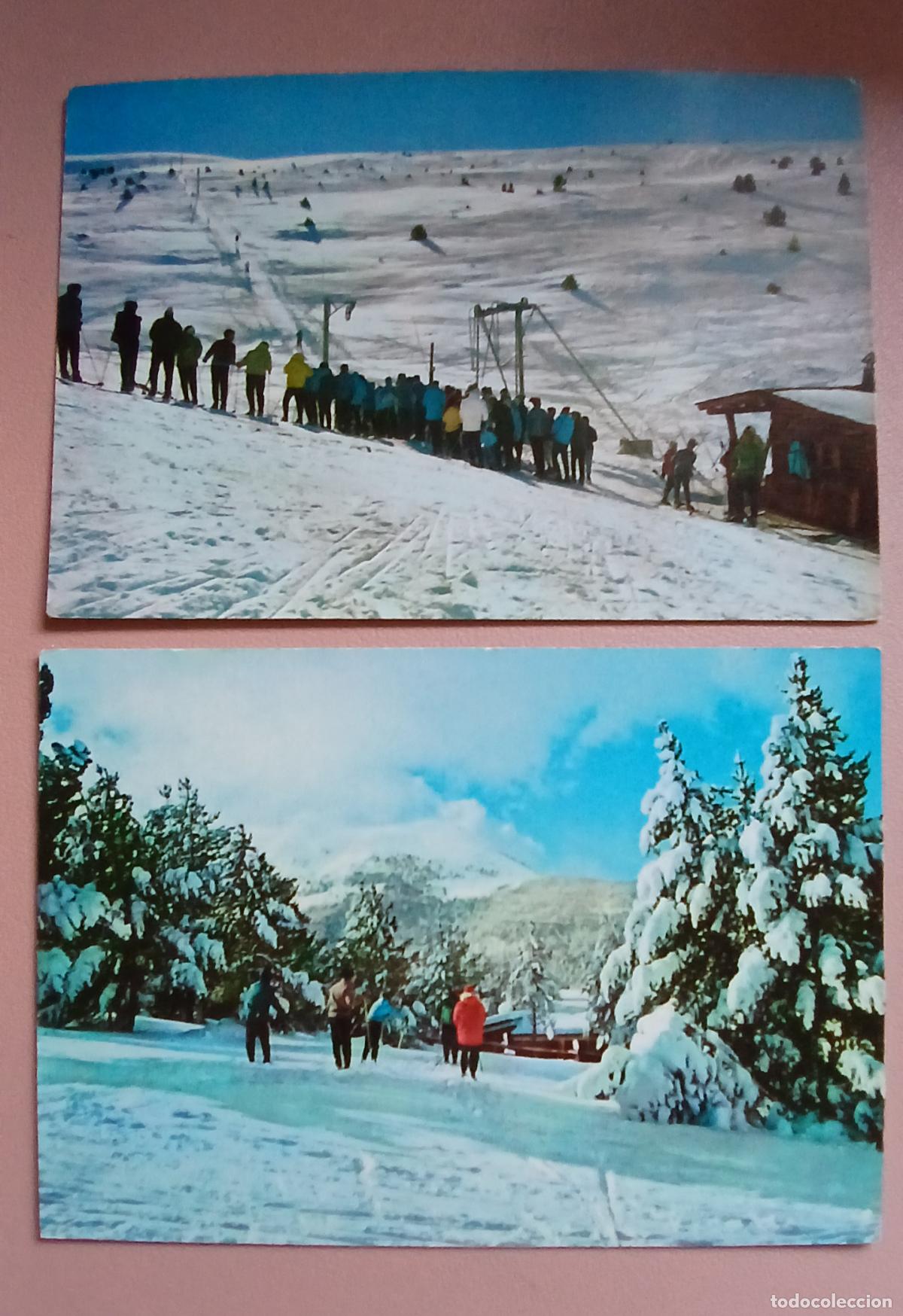 Coleccionismo deportivo: 2 POSTALES VINTAGE PIRINEU CATAL&Agrave; ESTACIO LA MOLINA - CAMPA&Ntilde;&Aacute; PUIG-FERRAN SERIE II 1005 & 1062 S/C