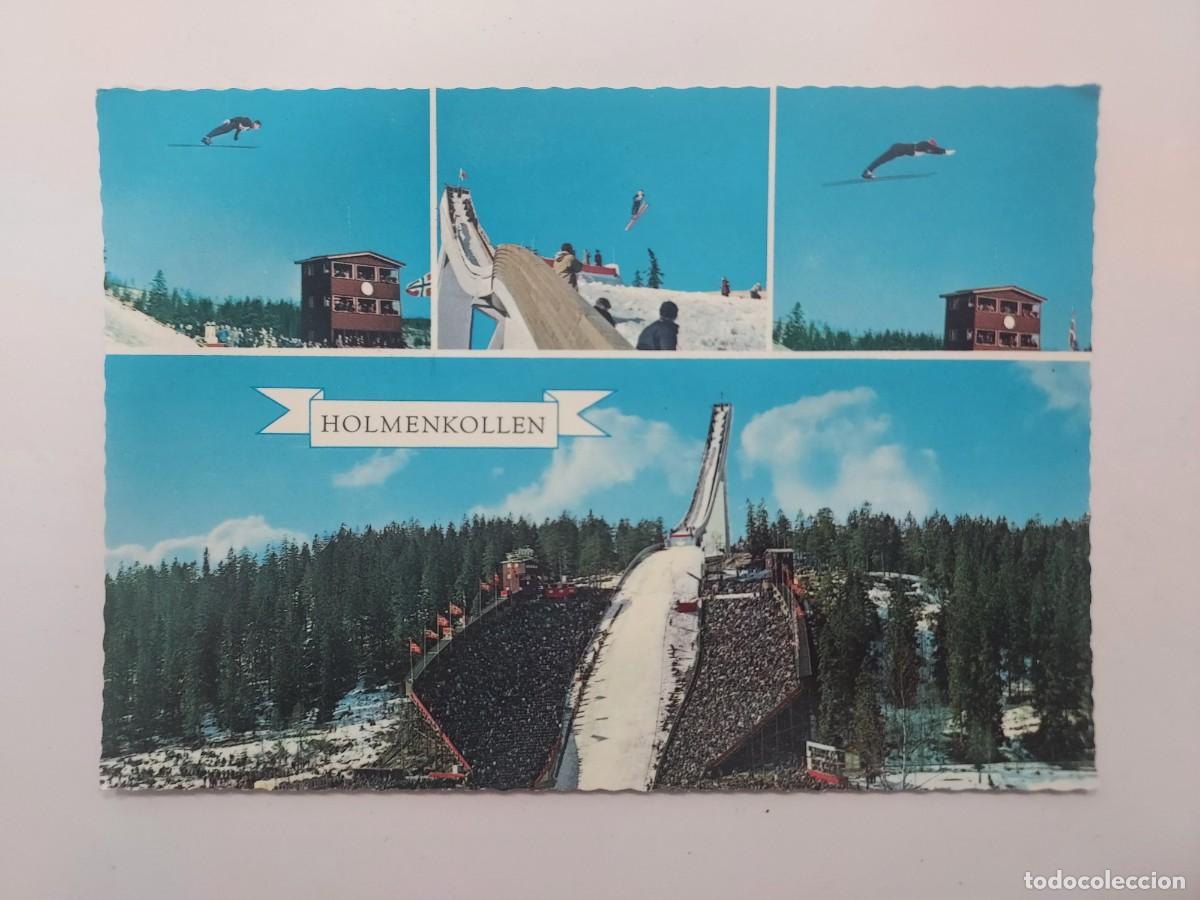 Coleccionismo deportivo: POSTAL TRAMPOLIN SALTO DE ESQUI, HOLMENKOLLEN SKI JUMP, Oslo, Noruega. S/C