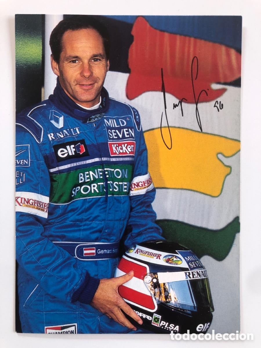 Coleccionismo deportivo: Postal/Tarjeta promocional del equipo Benetton F1 de Gerhard Berger