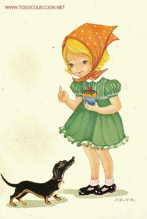 Postales: NI&Ntilde;A CON PERRITO - Foto 1