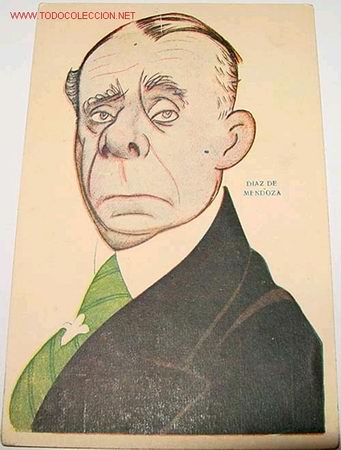 Cartoline: ANTIGUA POSTAL CON CARICATURA EL ACTOR DE TEATRO FERNANDO DIAZ DE MENDOZA