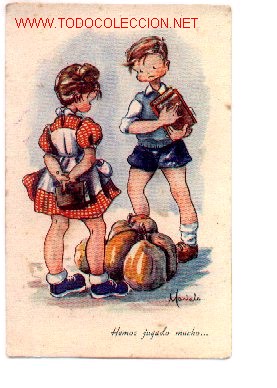 Postkarten: 7-641. Postal Dibujo Antiguo. Calabazas