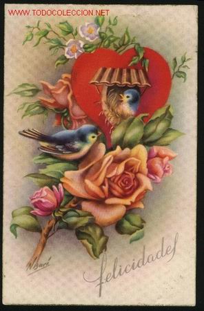 Postkarten: A-2411- Postal de Felicitaci&oacute;n. DIBUJO DE N. BAR&Eacute;.