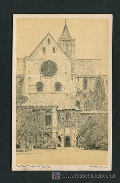 Postkarten: Ilustra *Walter M. Keesey - Canterbury. The North Transept and Baptistery* Nueva.