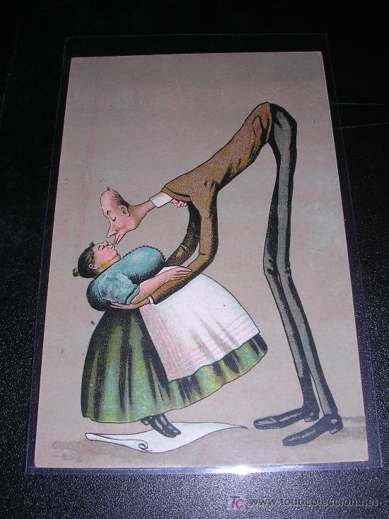 pareja besandose - Comprar Postales antiguas de Dibujos y Caricaturas en todocoleccion - 6450036