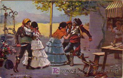 Postales: POSTAL ILUSTRADA. BRONCA. - Foto 1