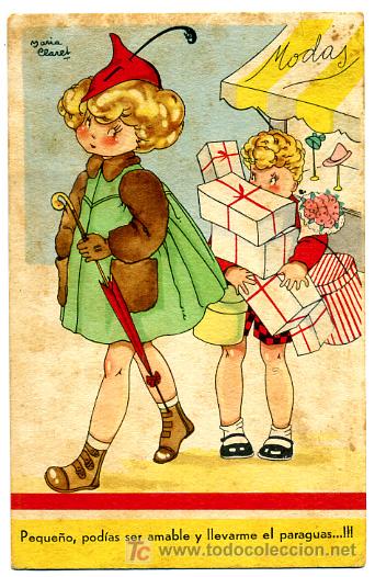 Postkarten: POSTAL ILUSTRADA POR MARIA CLARET, NI&Ntilde;OS  , P24135