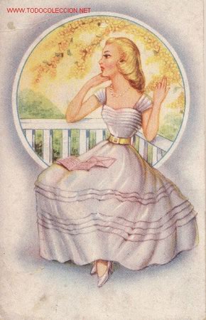Cartoline: postal antigua dibujo infantil