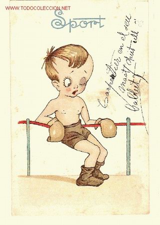 Cartoline: Sport, escrita con fecha 16-8-1922. Boxeo