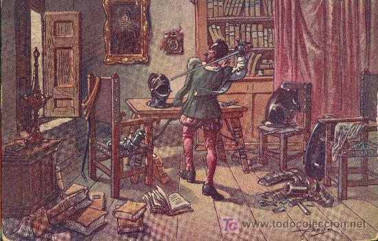 Postcards: TARJETA POSTAL DE DON QUIOTE DE LA MANCHA. N&ordm;2 PRUEBA DE LAS ARMAS