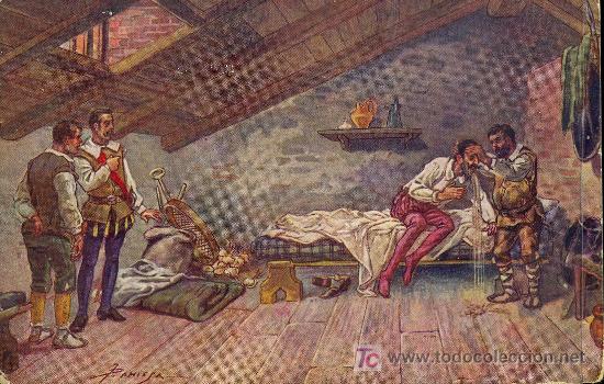 Postcards: TARJETA POSTAL DE DON QUIOTE DE LA MANCHA. N&ordm;6 EL BALSAMO DE FIERABRAS