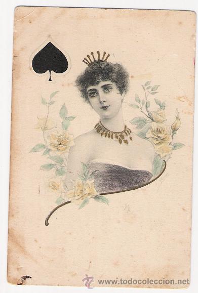 Postais: 5042 - LA DAMA DE PICAS - N&ordm; 870- POSTAL MUY ANTIGUA (CARTE POSTALE)