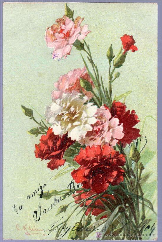 Postkarten: TARJETA POSTAL ANTIGUA DE FLORES. REVERSO NO DIVIDIDO