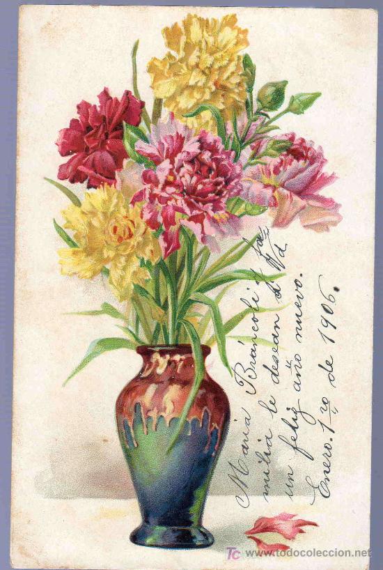 Postkarten: TARJETA POSTAL ANTIGUA DE FLORES. REVERSO NO DIVIDIDO