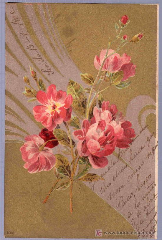 Postkarten: TARJETA POSTAL ANTIGUA DE FLORES. REVERSO NO DIVIDIDO