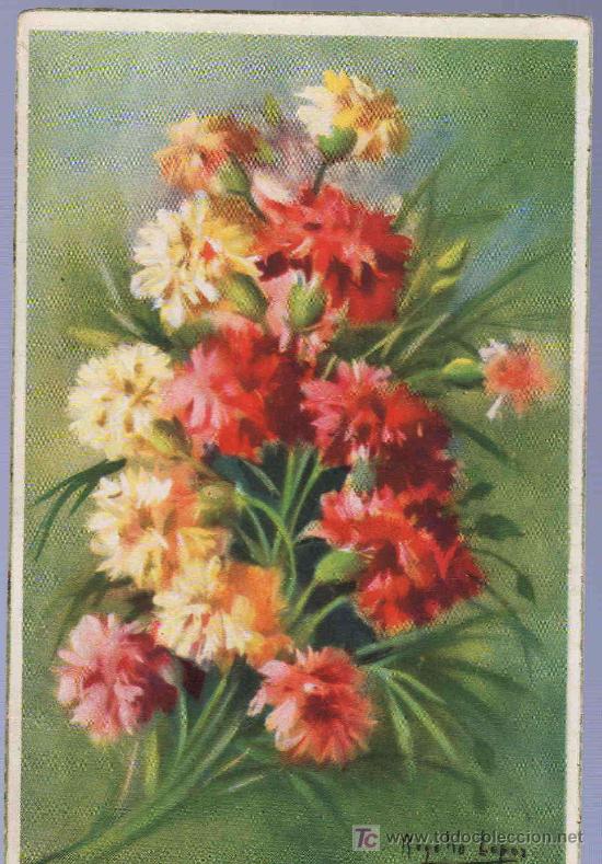 Cartoline: TARJETA POSTAL ANTIGUA DE FLORES.