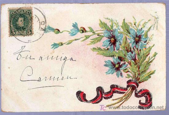 Postais: TARJETA POSTAL ANTIGUA DE FLORES. REVERSO NO DIVIDIDO