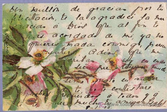 Postais: TARJETA POSTAL ANTIGUA DE FLORES. REVERSO NO DIVIDIDO