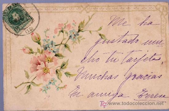 Postais: TARJETA POSTAL ANTIGUA DE FLORES. REVERSO NO DIVIDIDO
