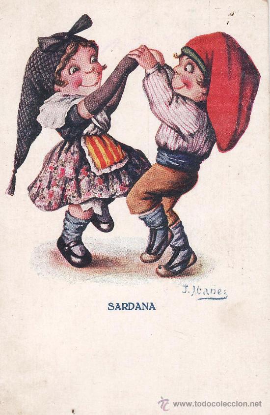 Postkarten: dib. j. iba&ntilde;ez.- n&ordm; 529 - &rdquo;sardana&rdquo; catalana a&ntilde;os treinta - ed. victoria - escrita