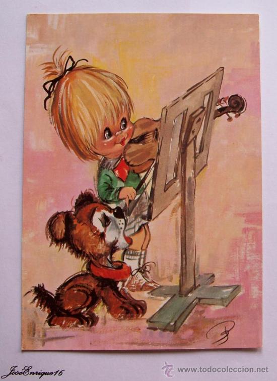 Postales: POSTAL DISE&Ntilde;O INFANTIL, ANCO 11/53 PRINTED IN GERMANY. NI&Ntilde;A TOCANDO EL VIOLIN