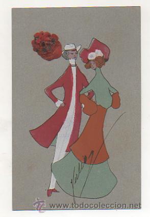 Postais: POSTAL COLOREADA A MANO. PAREJA. (SERIE 'FAVORIT'. K. V. I. B. 12, N&ordm; 43). (REVERSO SIN DIVIDIR).