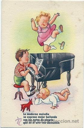 Postais: 5450 - LA MODERNA MELODIA- ESTAMPER&Iacute;A RAM SERIE 63 - SIMPATICA POSTAL ESCRITA EN REVERSO