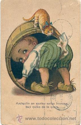 Cartoline: 8523 - ANTIGUA E INTERESANTE POSTAL -SIMPATICO NI&Ntilde;O -CIRCA 1920 (IMPRESA EN USA N&ordm; 29)