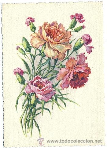 Cartoline: 8530 - EDICIONES CECAMI (ITALIANA) N&ordm; 1155 - PRECIOSA POSTAL DE CLAVELES DEL AIRE - DATA 1963