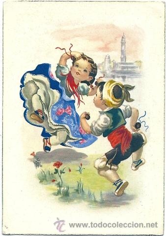 Cartoline: 8543 - PRECIOSA POSTAL PAREJITA DE ZARAGOZANOS - EDICIONES ANCLA SERIE 3012 - DATA 1957