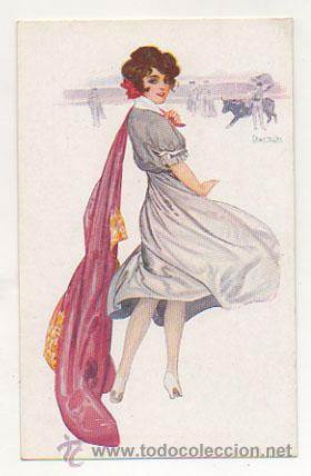 Postkarten: POSTAL ILUSTRADA POR 'CHANTECLER'. TIPO DE MUJER TORERA. (COLL SALIETI, N&ordm; 861)