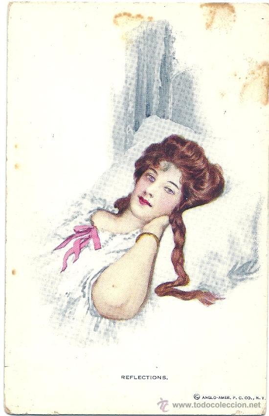 Postais: 8736 - REFLECTI&Oacute;N - ANTIGUA POSTAL EDIC ANGLO AMER - DATA 1918