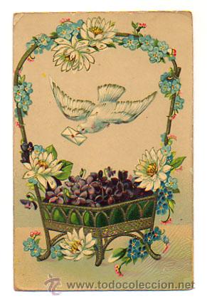 Postais: POSTAL ILUSTRADA, CON RELIEVE. PALOMA MENSAJERA.