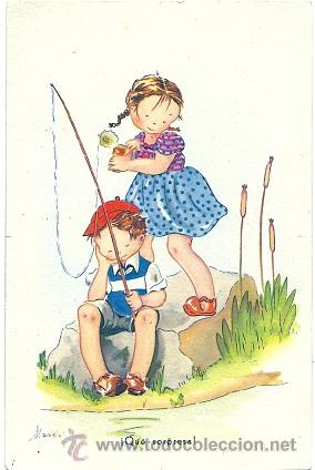 Postais: 8829 - BONITA Y ANTIGUA POSTAL - QUE SORPRESA - ILUSTRADA POR MARIELO