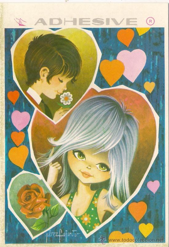 Postais: -43433 POSTAL NI&Ntilde;OS ENAMORADOS CON FLORES, ILUSTRACION PEREZ FAJARDO, EDICIONES NUEVA POSTAL, 307 D