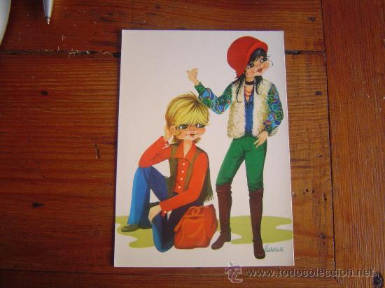 Postkarten: Bonita postal pareja a&ntilde;os 70