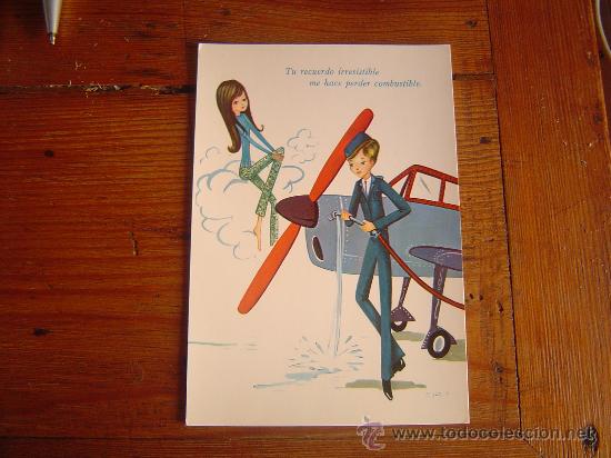 Postcards: Bonita postal pareja.A&ntilde;os 70