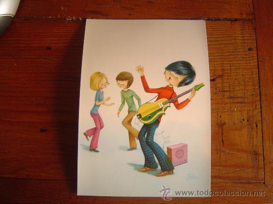 Postcards: Bonita postal chicos bailando.