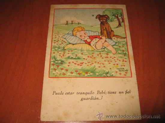 Postkarten: TARJETA POSTAL  ILUSTRADA POR MARIA CLARET . SERIE NI&Ntilde;OS A N&ordm; 9 A&Ntilde;OS 40