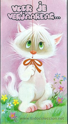 Cartoline: 6080R- GATITO -EDICIONES EDICORNA A-1111.4-SIMPATICA POSTAL TROQUELADA 22X11,5 CM