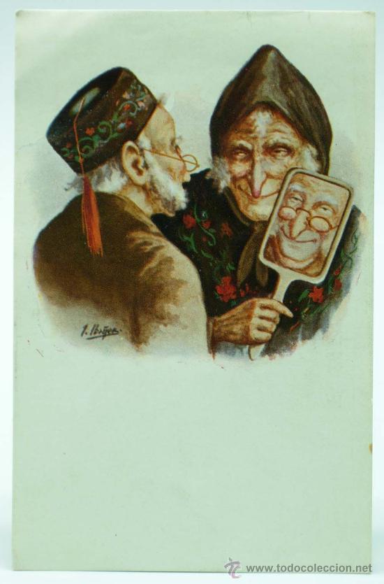 Postkarten: Postal humor J Iba&ntilde;ez Pareja viejos Ediciones Victoria Coll Salieti n&ordm; 923 a&ntilde;os 20 sin circular
